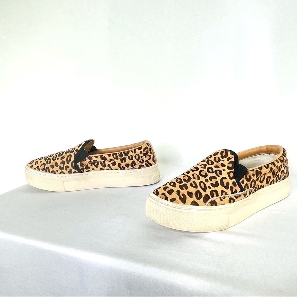 Soludos Bondi Leopard Print Calf Hair Slip-On Flatform Sneakers Sz 8 - Picture 4 of 10